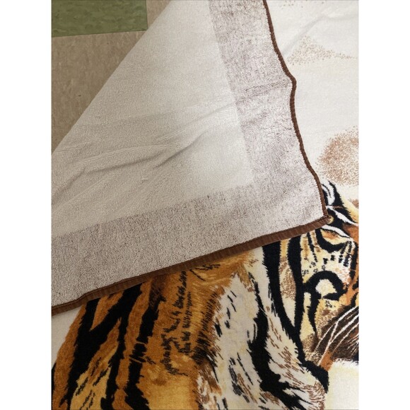 Retro 70s Jumbo Tiger Beach Pool Towel 36x65 Jungle Bengal Safari Wild Animal - Picture 7 of 7